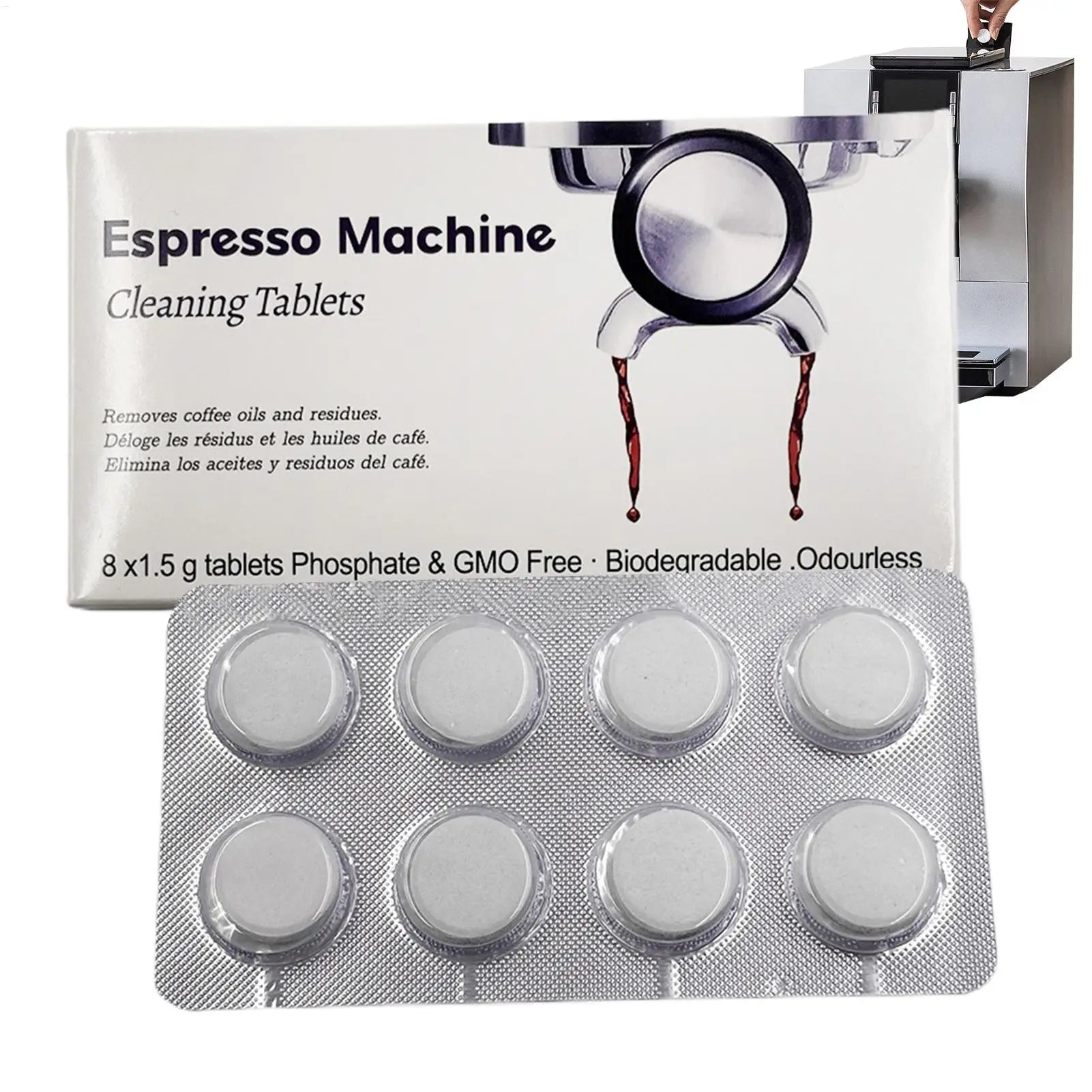 Espressos Machine Cleaning Tablets Cleaner Descaler Tablets for Coffee Machine Espressos Device Descaler Tabs for Home Kitchen