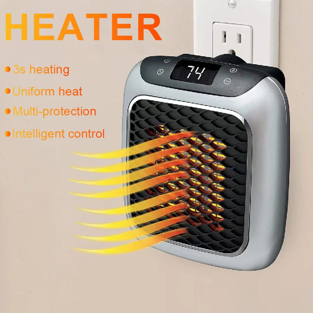 Portable Electric Heater with Adjustable Thermostat 800W Fast Heating Fans for Home Bathroom Office Wall Mounted Electric Heater