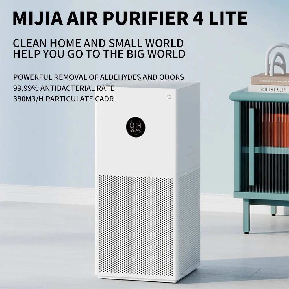 NEW MIJIA Smart Air Purifier 4 Lite LED Display Quadruple Purification Aldehyde Removal Home Air Ionizer 35.8dB(A) Low noise