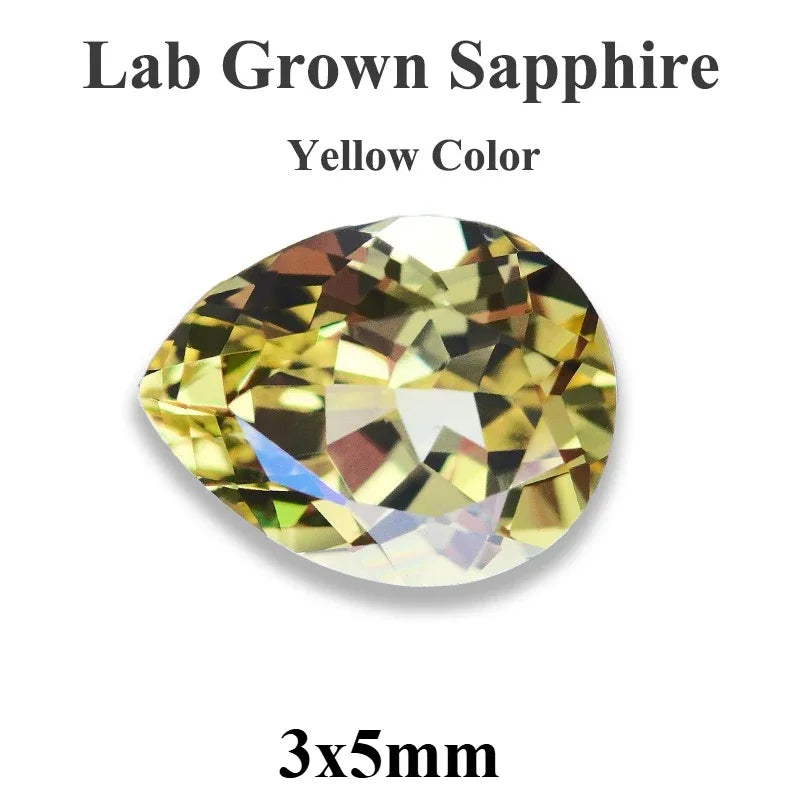 Lab Grown Sapphire Pear Cut Multiple Colors Available VVS1 Gemstone DIY Jewelry Making Materials with Selectable Certificate
