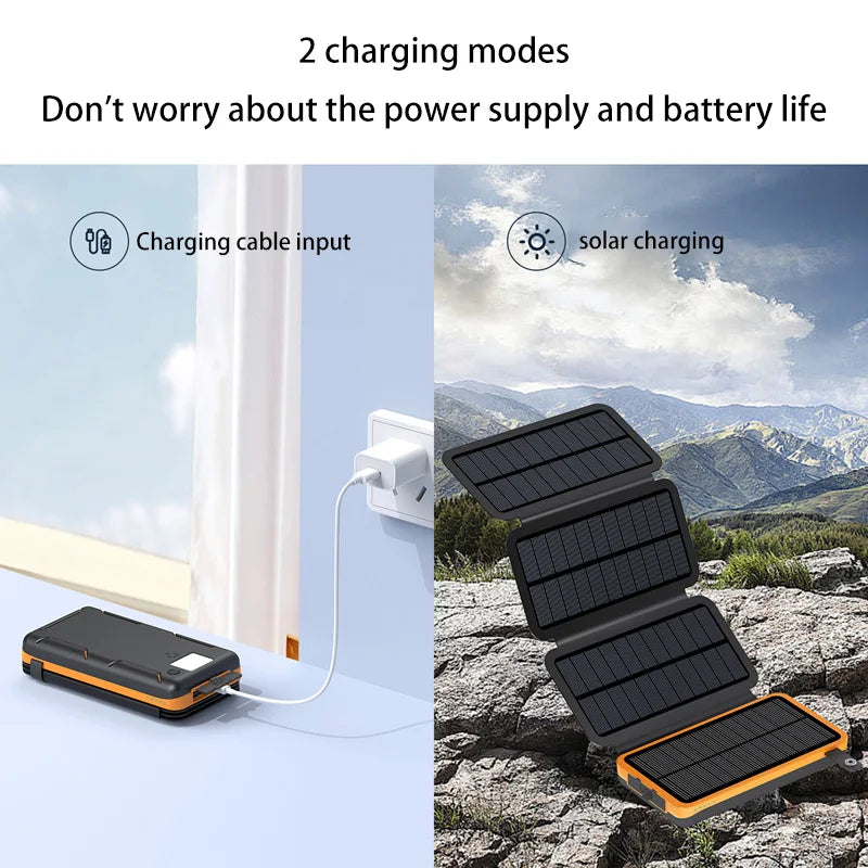 500000mAh Solar Power Bank 120W Large Capacity Super Fast Charging with Flashlight External Battery for iPhone Huawei