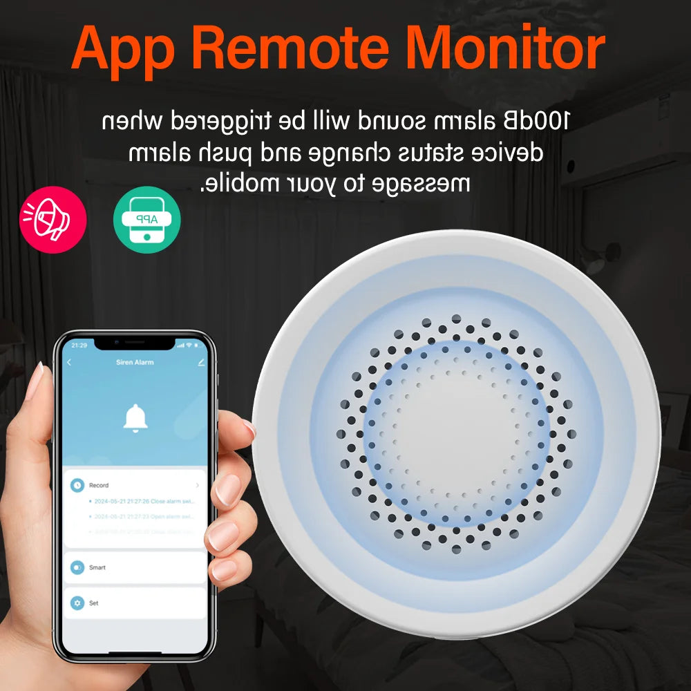 Tuya Zigbee WiFi Smart Siren Alarm 100db Speaker For Smart Home Security Works With SmartLife Alexa Yandex