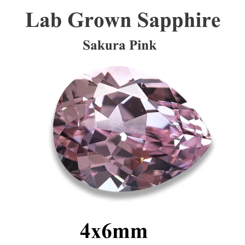 Lab Grown Sapphire Pear Cut Multiple Colors Available VVS1 Gemstone DIY Jewelry Making Materials with Selectable Certificate