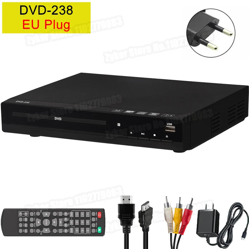 DVD 238 1080P DVD Player HD DVD Player Home Multimedia DVD Player Box For TV DVD CD Players HDMI-Compatible Home Theater Systems