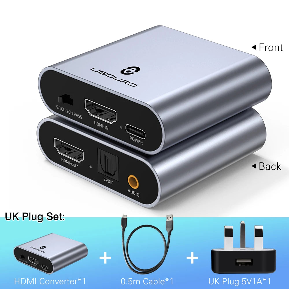4K 30HZ HDMI-Compatible Audio Extractor Stereo Audio Converter 3.5mm 4k X 2k Audio Splitter Adapter For PS4 TV DVD Home Theater