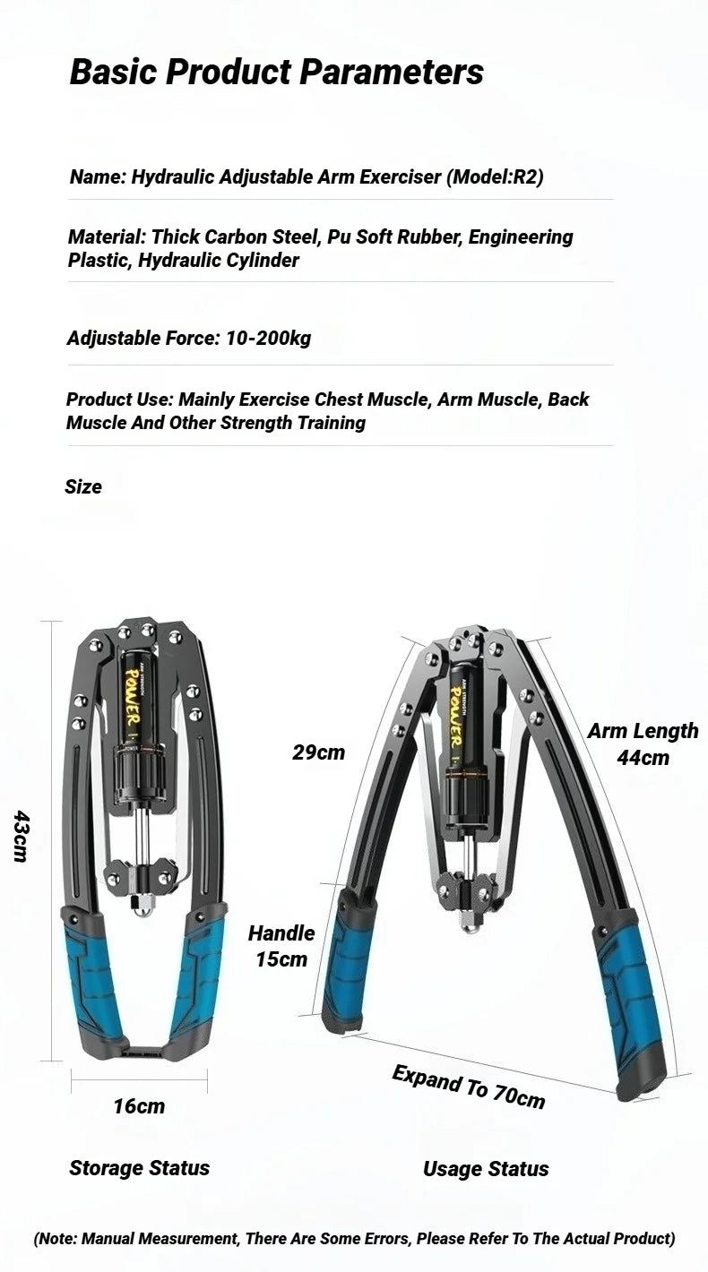 Adjustable 10-200Kg Hydraulic Power, Home Chest Amplifiers, Forearm Exerciser, Expander For Arm, Biceps,Abdomen, Strength