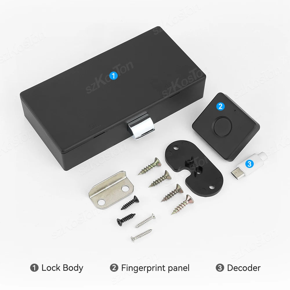 Smart Home Biometric Fingerprint Lock Hidden Drawer Electronic Lock Privacy File Storage Keyless Residential Security Protection