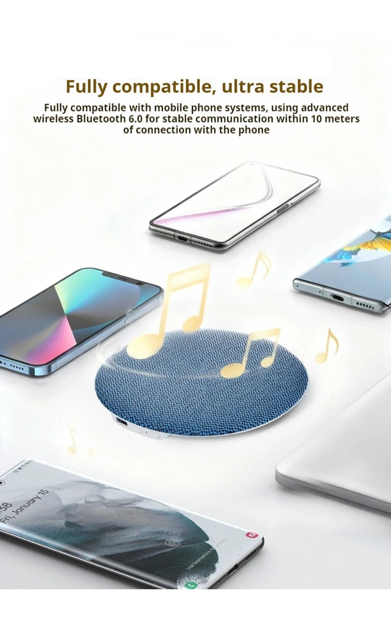 Bluetooth 6.0 Pillow Speaker for Sleeping, Ultra-Thin Under Pillow Sound Machine with White Noise HiFi Stereo Audio