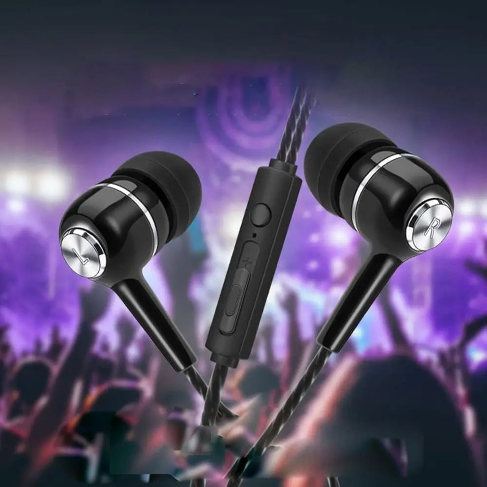 3.5mm Wired Headphones In Ear Headset Wired Earphones with Mic Bass HiFi Stereo Earbuds Sports In-line Control For Phones