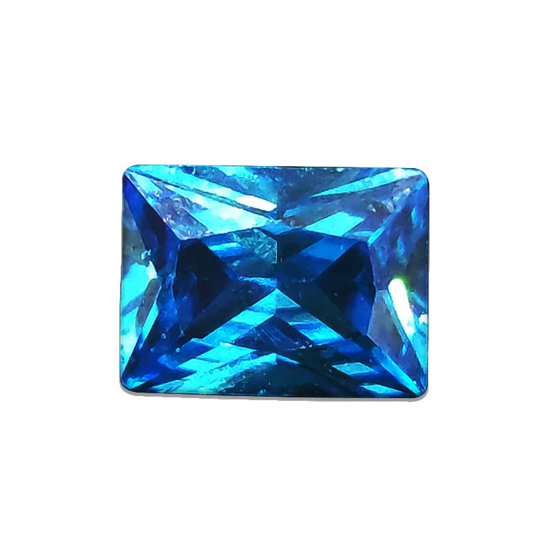 Corundum Ceylon Sea Blue Sapphire Gems Circular Shape Cushion Faceted Cut Loose Aquamarine Gemstone Set Gift Box
