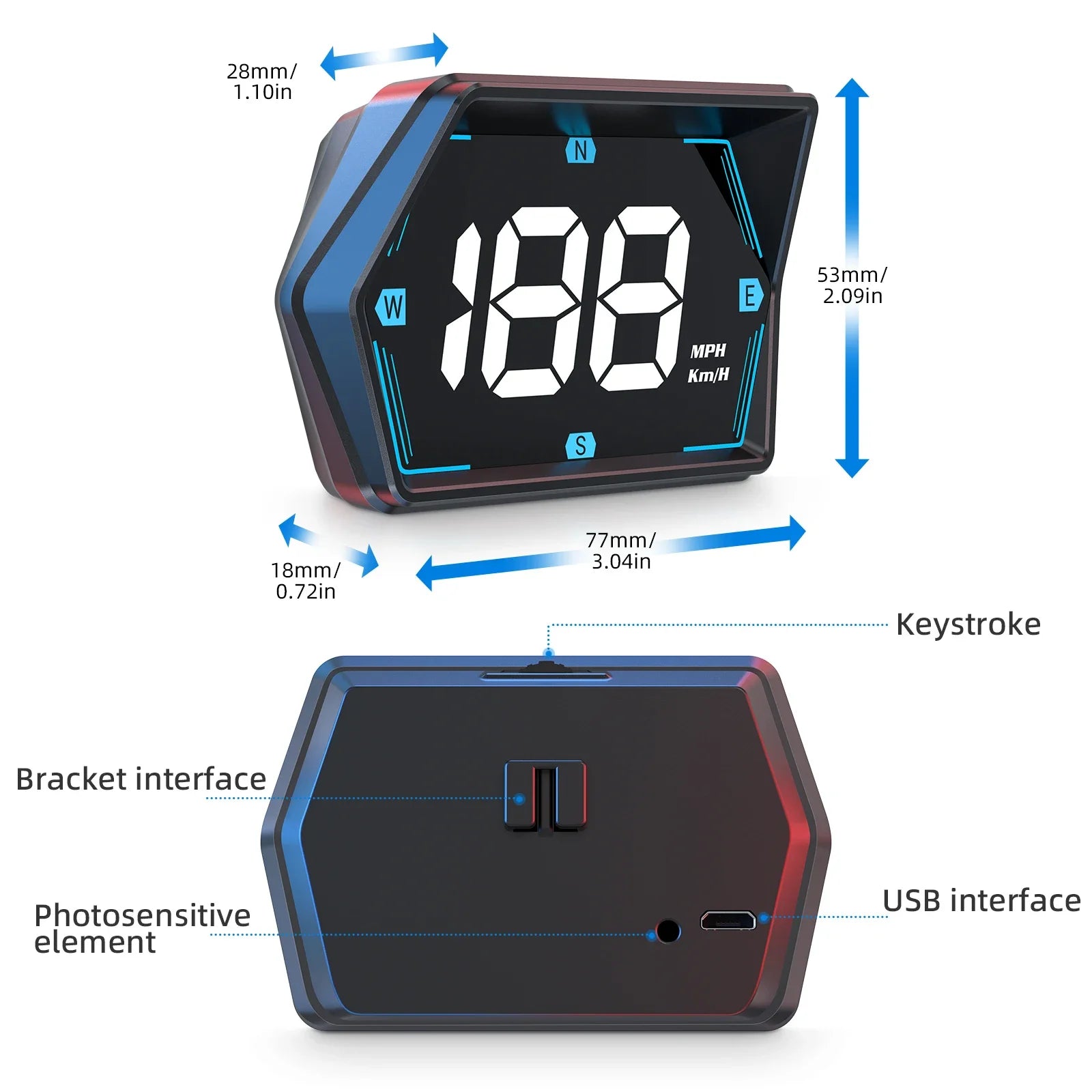 G20 Car Head Up Display GPS HUD Smart Meter Auto GPS Security Overspeed Alarm Speed Compass Electronic Accessories Hud Display