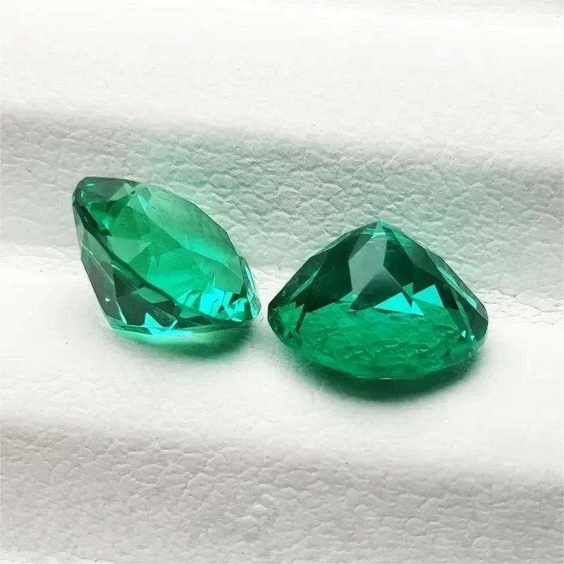 Lab Grown Columbia Emerald Round Shape Hand-cut Gemstone VVS1 for Jewelry Rings Earrings Making Selectable Certificate