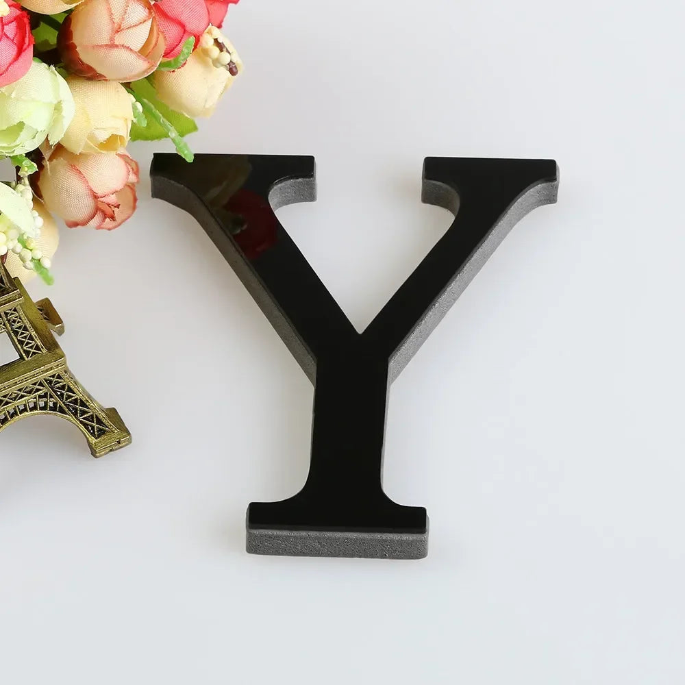 26 Letters Wall Sticker 3D DIY Mirror Acrylic Decals Home Decor Wall Art Mural for party wedding Christmas Retro Wall Art
