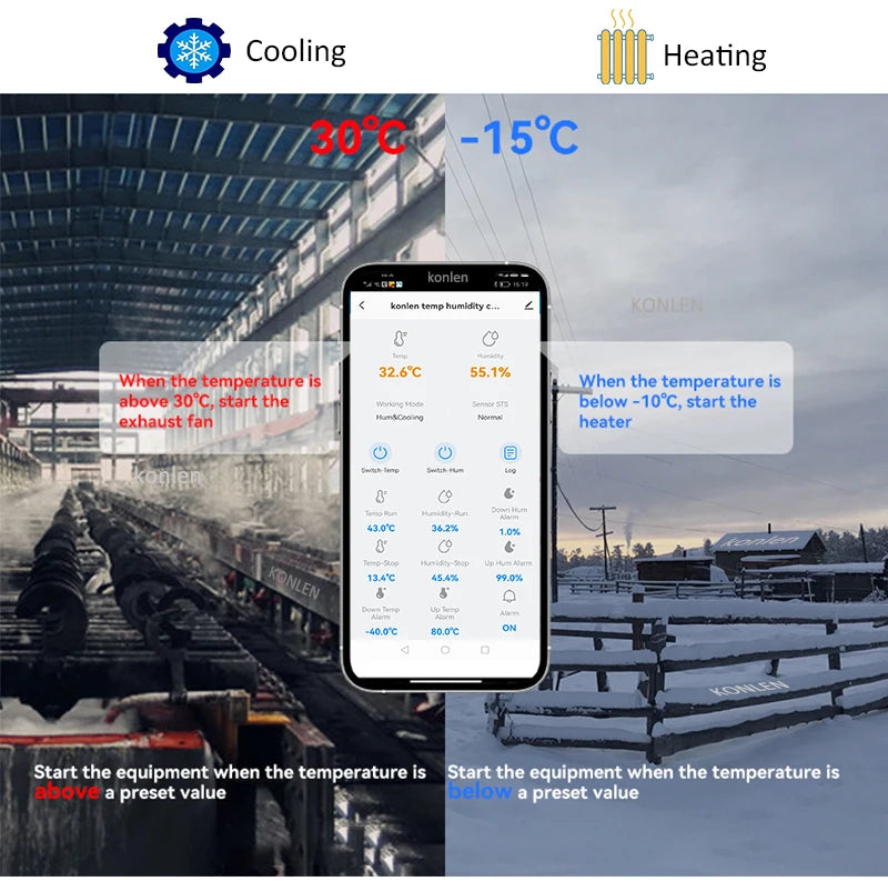 WIFI Dual Temperature Sensor Controller Tuya Thermometer Thermostat with 2 External Probe Boiler Water Heater Freezer Smartlife