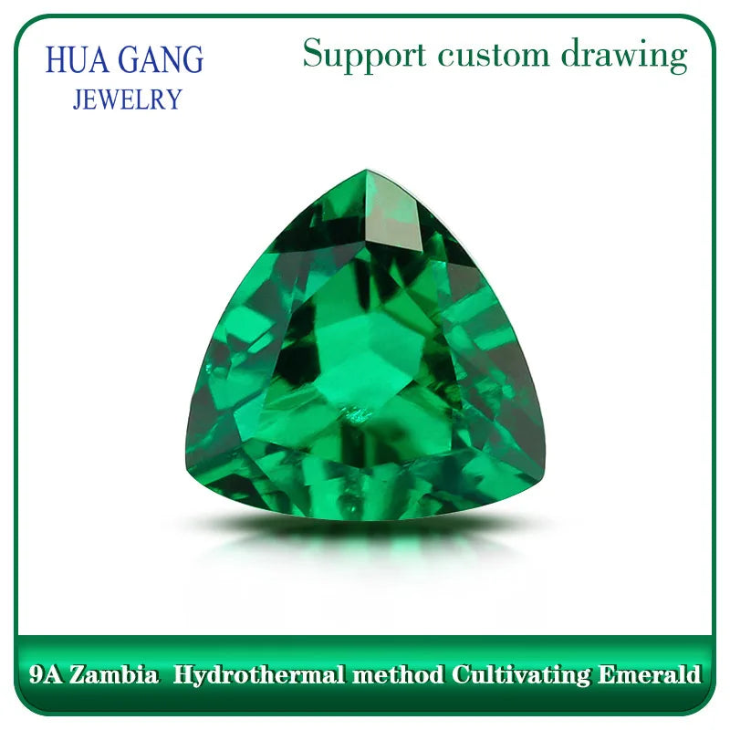 Zambian Emerald Laboratory Cultivate gemstones Round Pear Oval Heart drill including minor cracks and inclusions loose gemstone