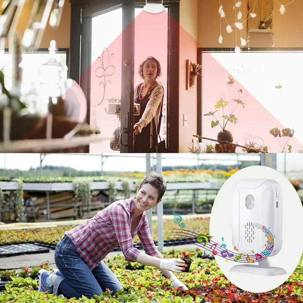 Motion Sensor Doorbell Wireless PIR Motion Sensor Detector Security Alarm Chime Welcome Welcome Visitor Bell For Store