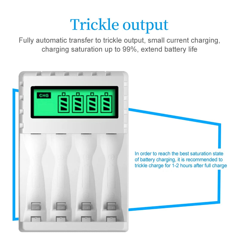 LCD Display Smart Intelligent Battery Charger With 4 Slots  For AA/AAA NiCd NiMh Rechargeable Batteries aa aaa Charger