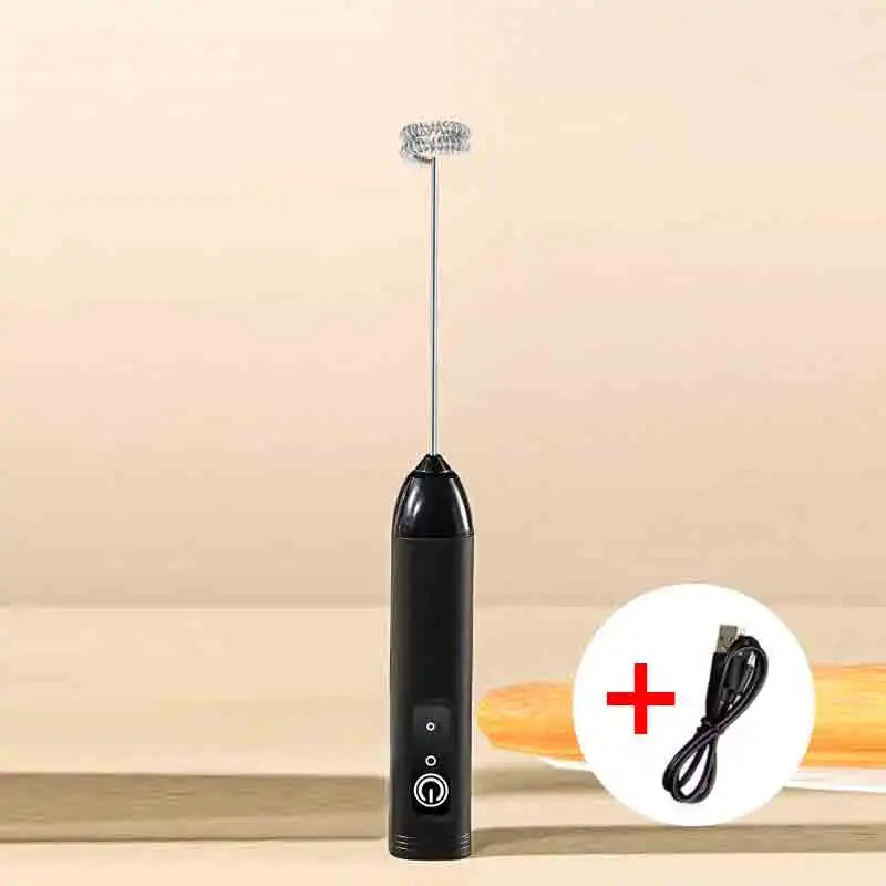 BOX Cordless Electric Milk Frother Hand Mixer Whisk, USB 3 Speeds Handheld Milk Foamer for Coffee Cappuccino Mini Blender