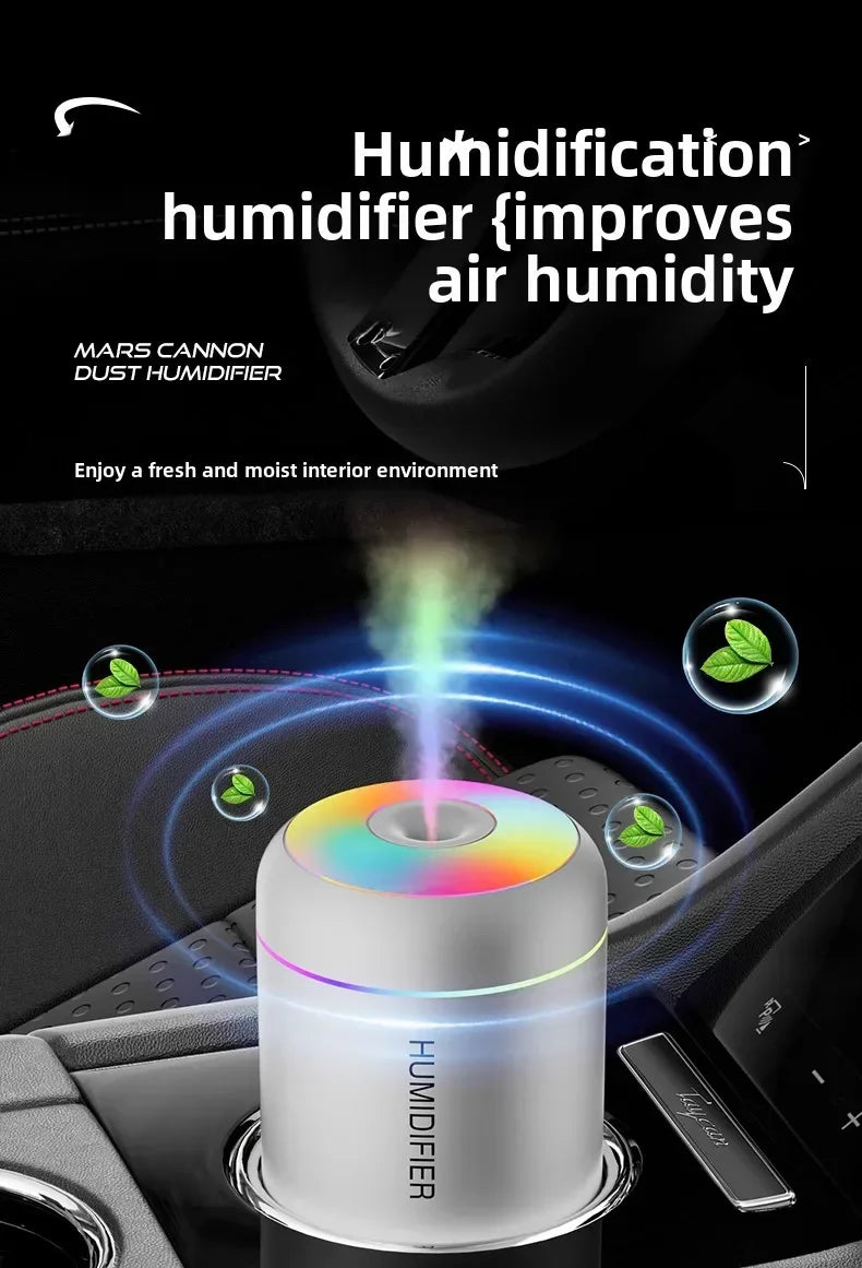 Car Mini Air Humidifier 180ML USB Electric Aroma Diffuser Essential Oil Purifier Aromatherapy Mist Maker Lights For Home Bedroom