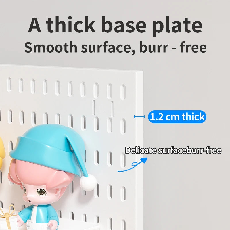 Office Desktop Storage Pegboard: Height-Adjustable Vertical Storage Rack (For Stationery Storage And Decorative Figurine Display