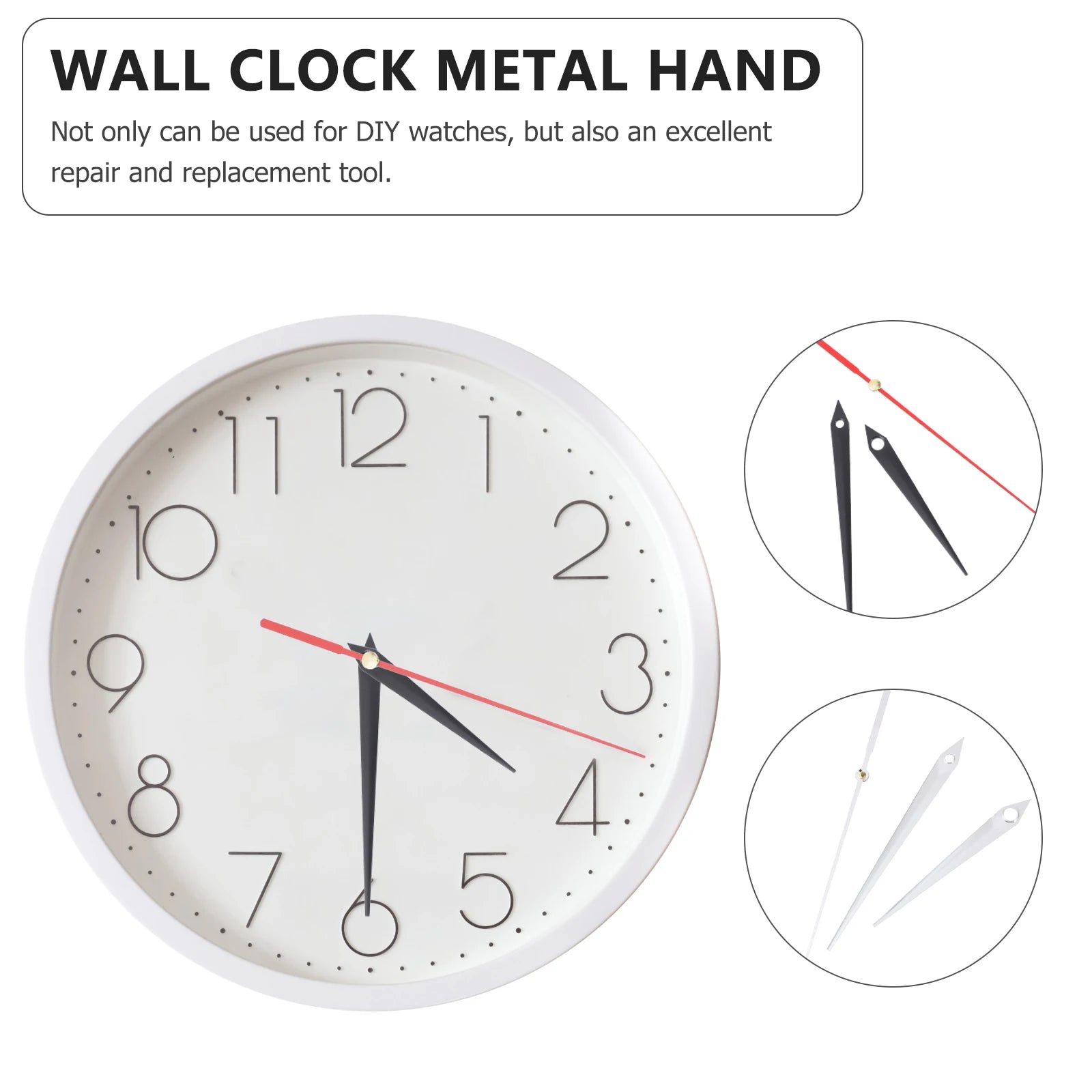 Clock Hand Diy Set Pointer Hands Kit Replacement Mechanism Parts Movement Repair Repairing Wall Craft High Torque Metal Only