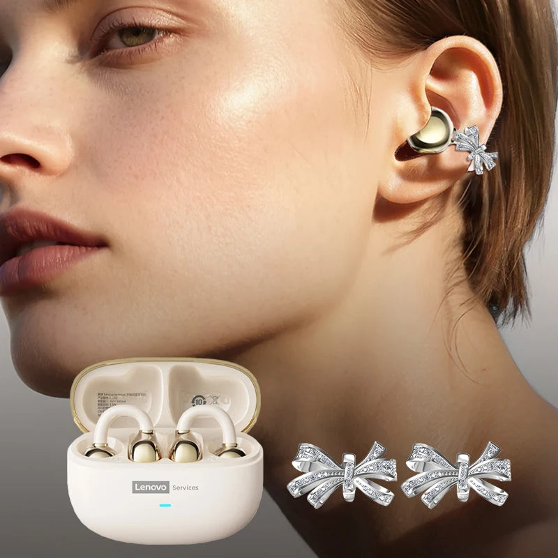 Lenovo LE302 HIFI Stereo Sports Ear Clip Earphones OWS Bluetooth 6.0 Headset Noise Cancelling Headphones Long Endurance Earbuds