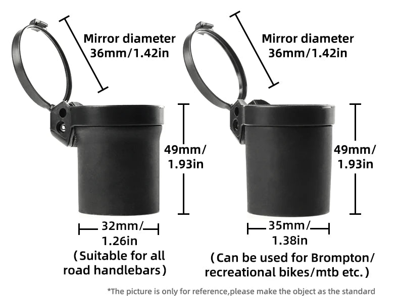Rrskit Bicycle Handlebar Mirrors For MTB Road Bicycles 360 Degrees Rotate Bike Side Handlebar Mirror Convenient And Safety