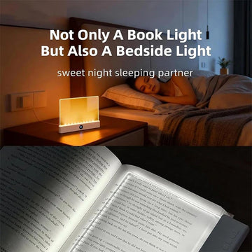 Smart Led Reading Light, Book Lights at Night, Rechargeable Clear Flat Reading Lights with 3 Colors & Timer, Eye-Friendly Glow