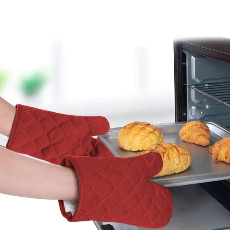 Useful Microwave Oven Gloves Multi-Color Kitchen Cooking Baking Mitts Pot Pad Heat Proof Protected High Temperature Resistant
