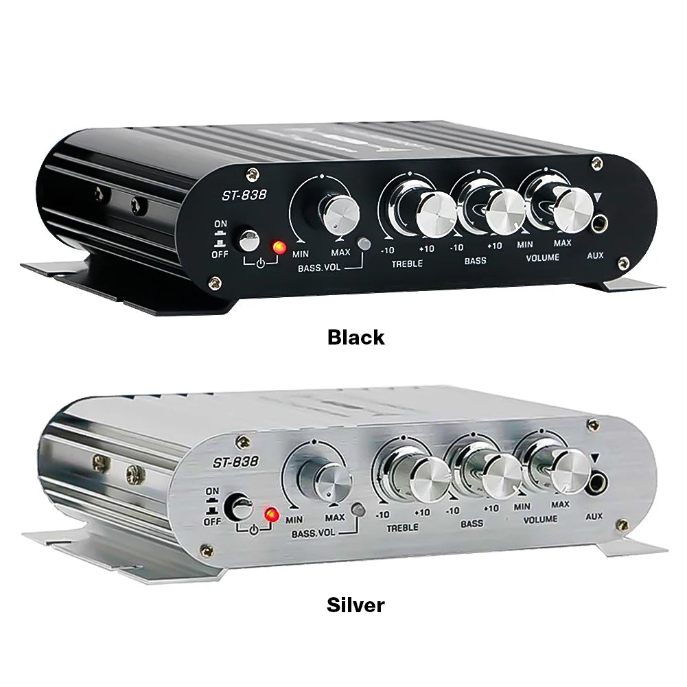 ST-838 Home Theater Amplifiers HiFi 2.1 Channel Power Amplifier Stereo Bass Sound Car Home Amp Media Player Subwoofer Amplifier
