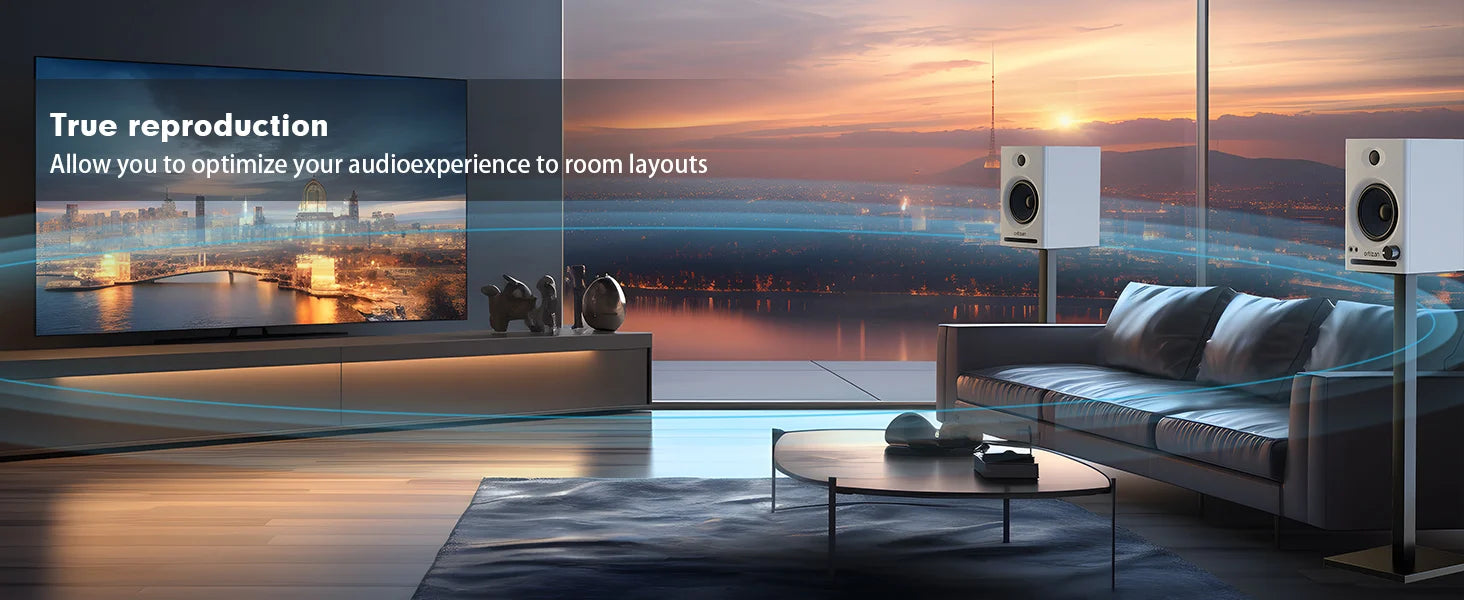 Ortizan Audio Bookshelf Active Speakers Studio Monitor，Bluetooth 5.3 Wireless Computer TV PC USB DAC HiFi Home Subwoofer System