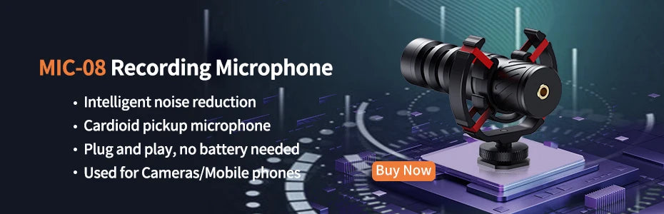MAMEN Video Recording Microphone with Long Spring Cable Plug and Play for Phone SLR Camera for Vlog Interview Podcast Microfone
