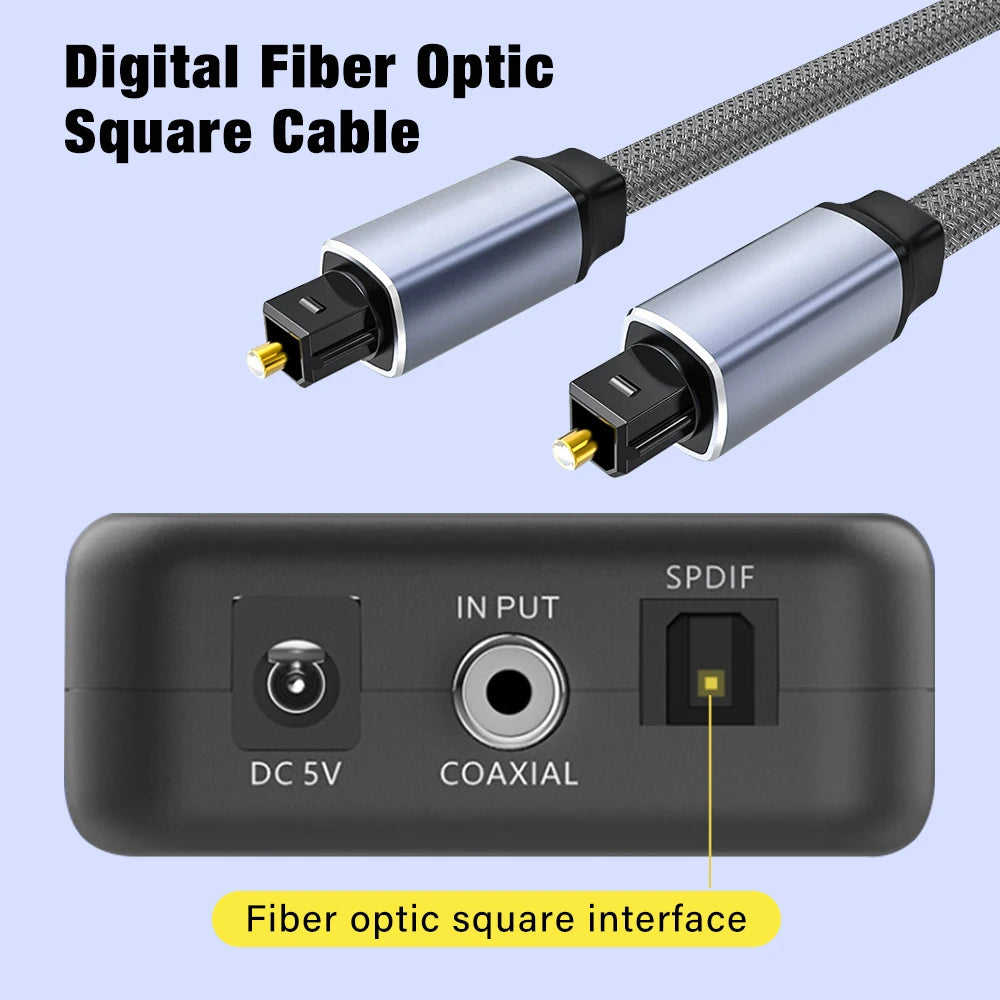 Digital Optical Audio Cable Toslink SPDIF Coaxial Cable for Amplifiers Player Blu-ray Xbox PS4 TV Soundbar Fiber Cable 1m 2m 3m
