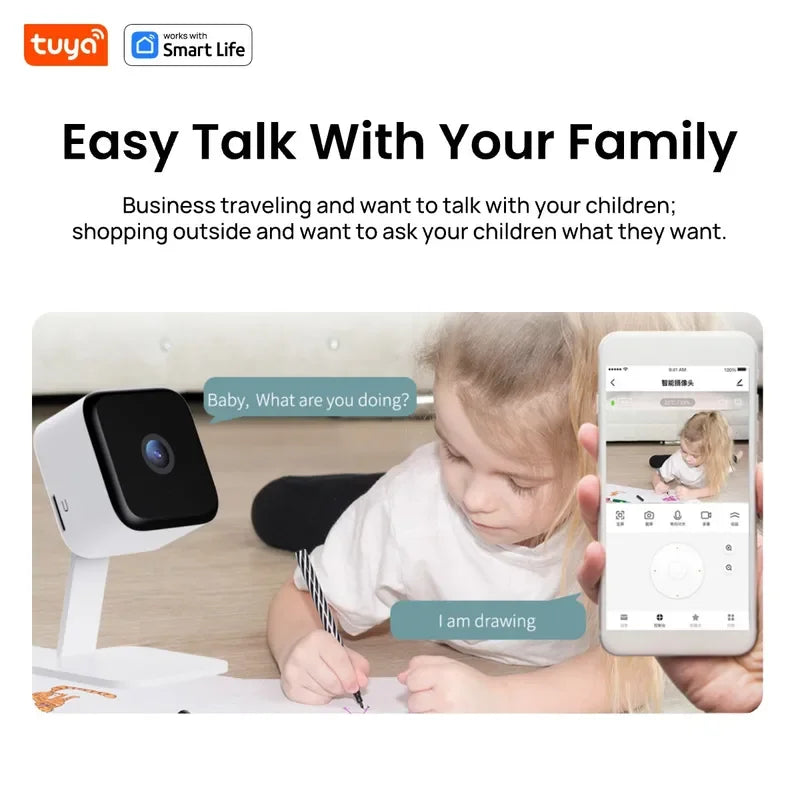 Tuya Smart 3MP HD Smart Home Security Camera,Real-time APP Alert,2-Way Audio,Human body&Sound Detection,Motion Tracking for Baby