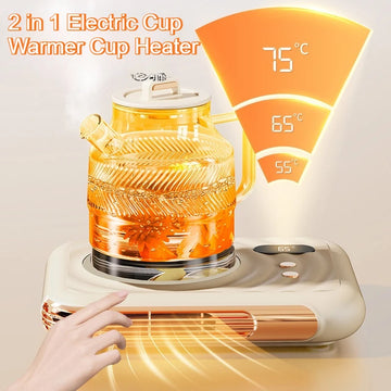 2 in 1 Electric Cup Heater Mug Warmer Coffee Cup Warmer Thermostatic Heating Coaster Milk Tea Coffee Cup Warmer for Office Home