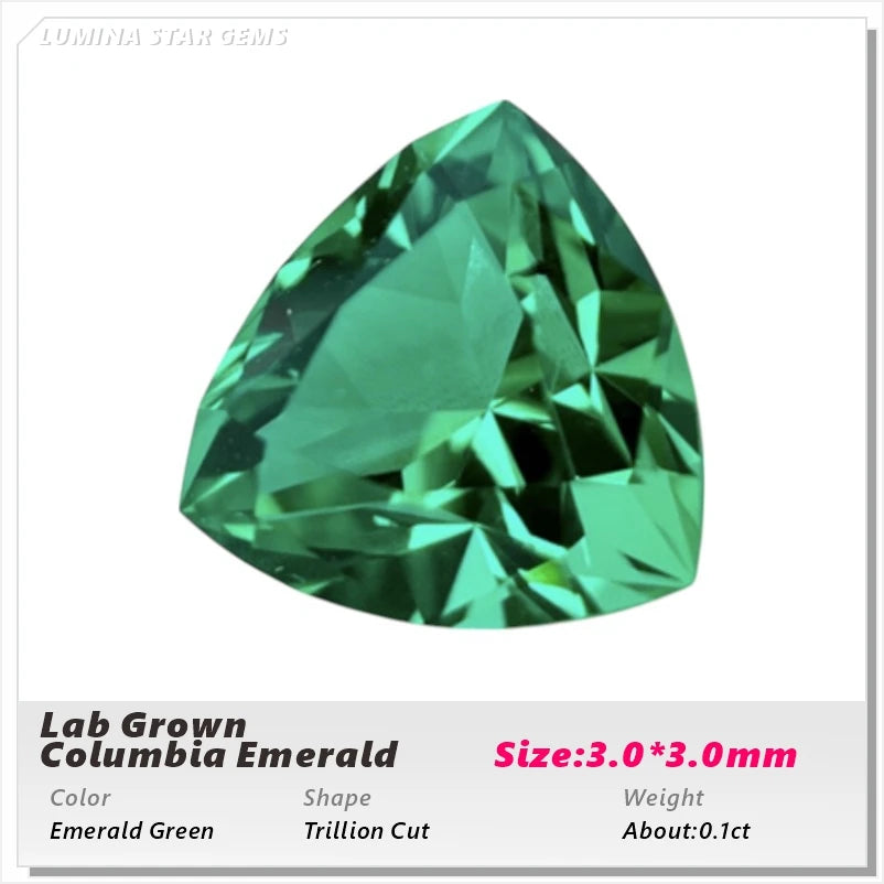 Lab Grown Colombian Emerald Stone High Quality Multiple Cuts Available Hydrothermal Hand-cutting Selectable AGL Certificate