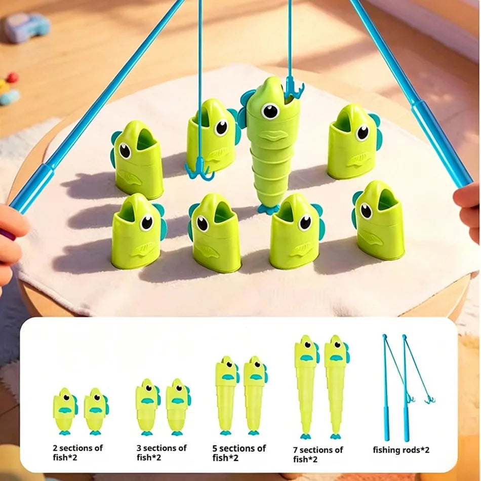 Fishing Battle Board Game Kid Fishing Master Toy Fish Body Stretchable Long Short Competition Family Interaction Educational Toy