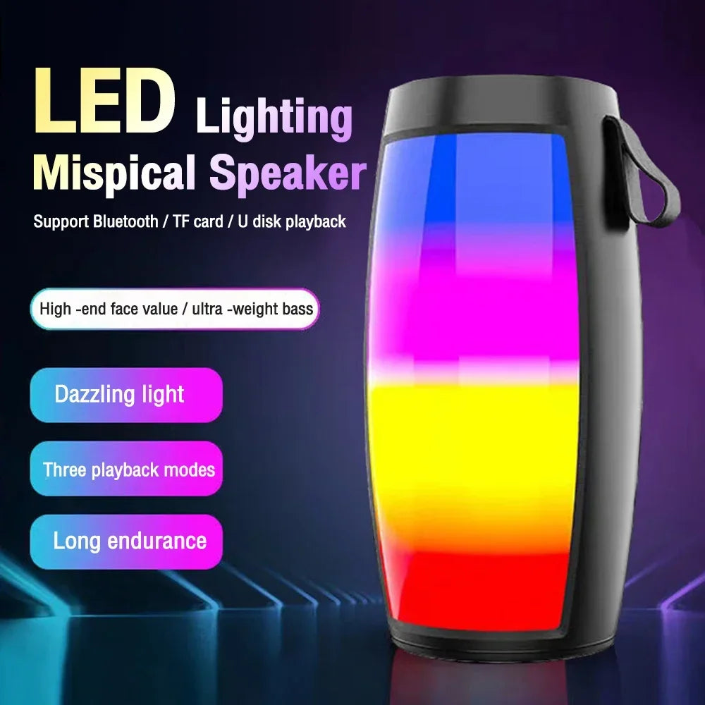 Portable Bluetooth Speakers LED Lights Loudspeaker Outdoor SupportsTF Car Audio Gift Wireless Sound Box