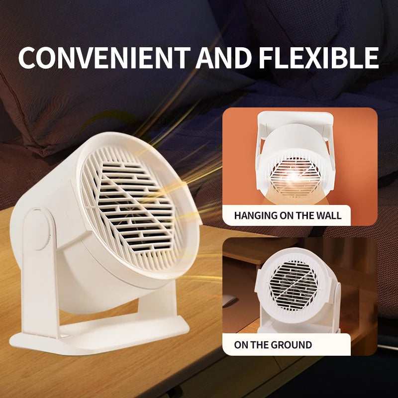 EU Heating Cooling Small Heater Home Bedroom Dormitory Office Energy Saving Safety Quiet Rotating Shaking Head Electric Heater
