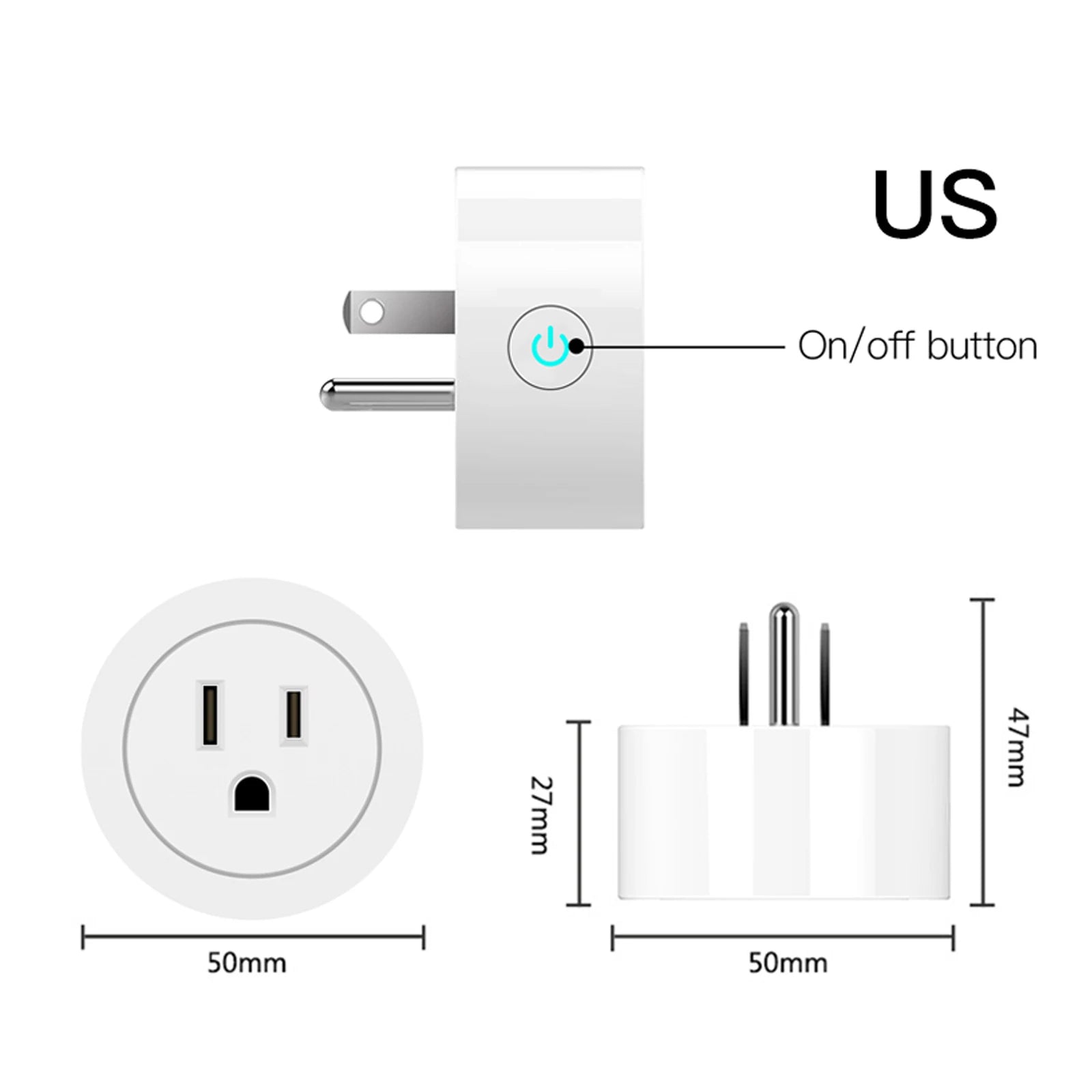 MOES WiFi Smart Power Socket Plug Brightness Adjust Timer For Tuya Smart Life App,Amazon Alexa Google Voice Control EU/UK/US