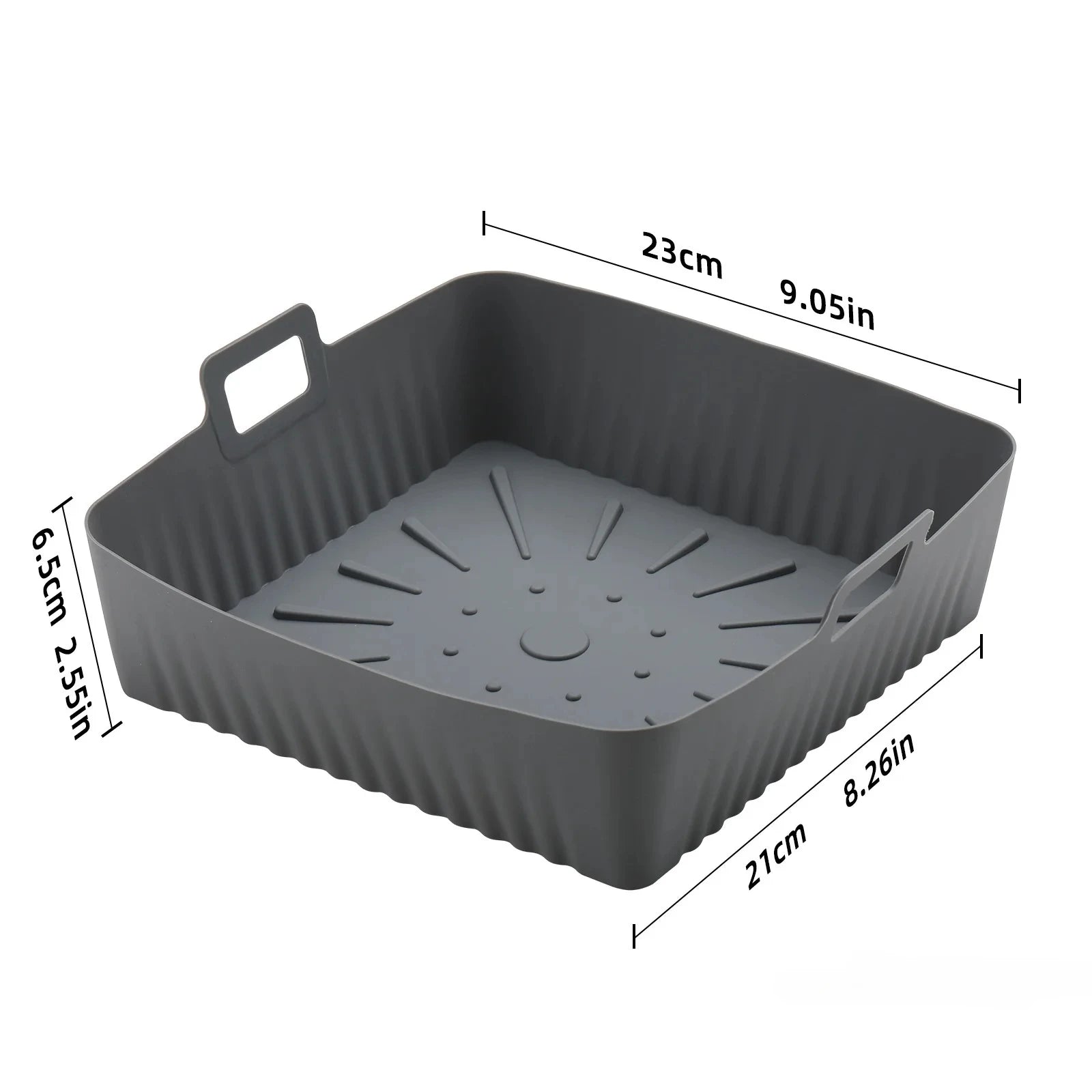 23cm Air Fryer Mat, Silicone Baking Tray, Multifunctional Silicone Barbecue Mat, Reusable Baking Tray Oil-Free & Dishwasher-Safe