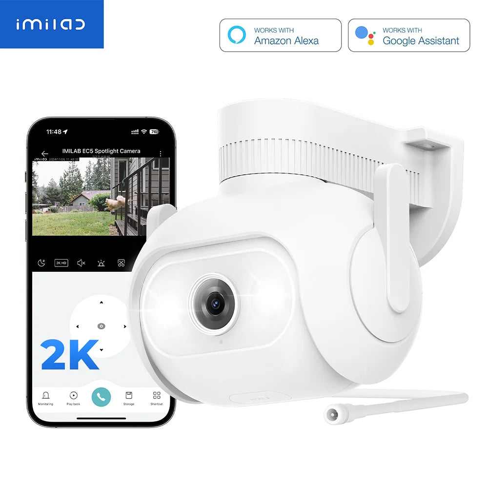 IMILAB EC5 -Smart Security System Kit, Outdoor Video Surveillance, Wireless App Control, Floodlight Camera, Wi-Fi, 2K