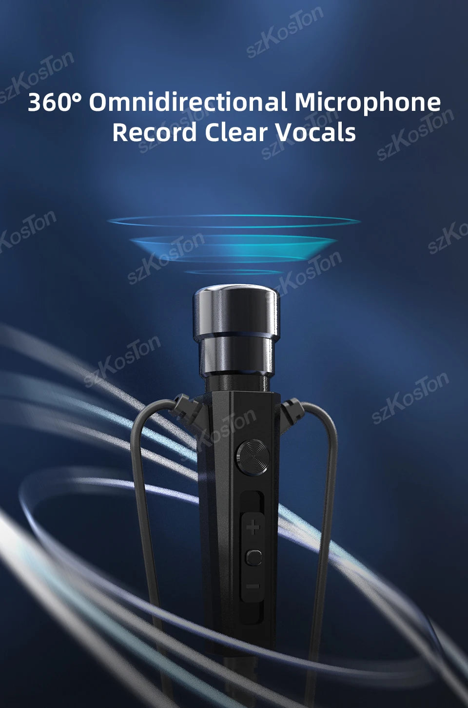 Wired HiFi Headphones with Mini Condenser Microphone Bass Dynamic Earphone Noise-Cancelling Headset for Sports Music Karaoke