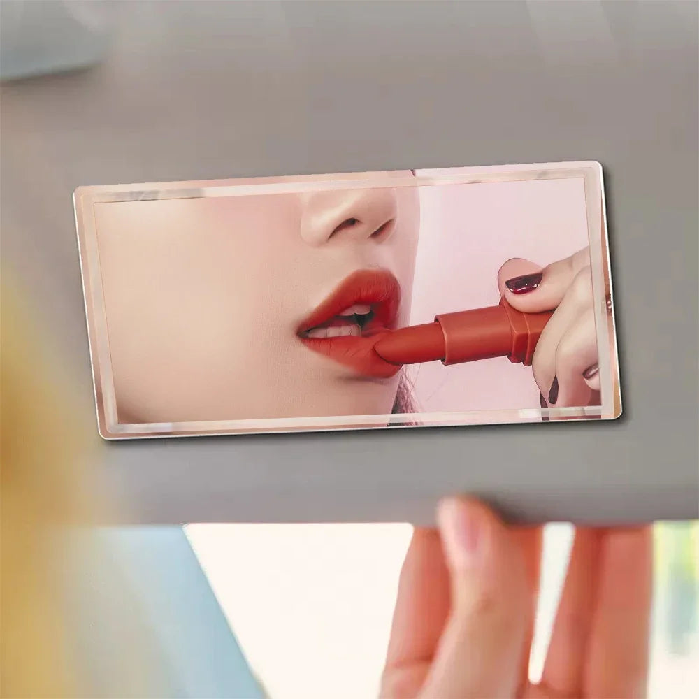 Stainless Steel Car Makeup Mirrors Portable Fall Prevention Automotive Sun Visor HD Polished Mirror Finish for Clear Imaging