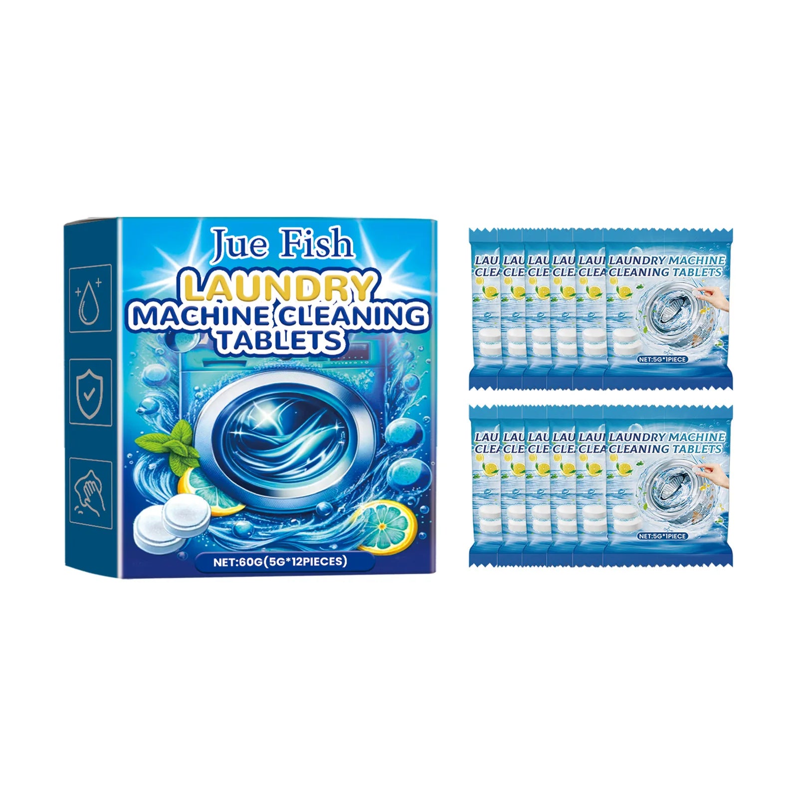 Washing Machine Cleaner Tablet Washer Deep Cleaning Tank Effervescent Descaling Machine Odor Removal Laundry Machine Clean Agent