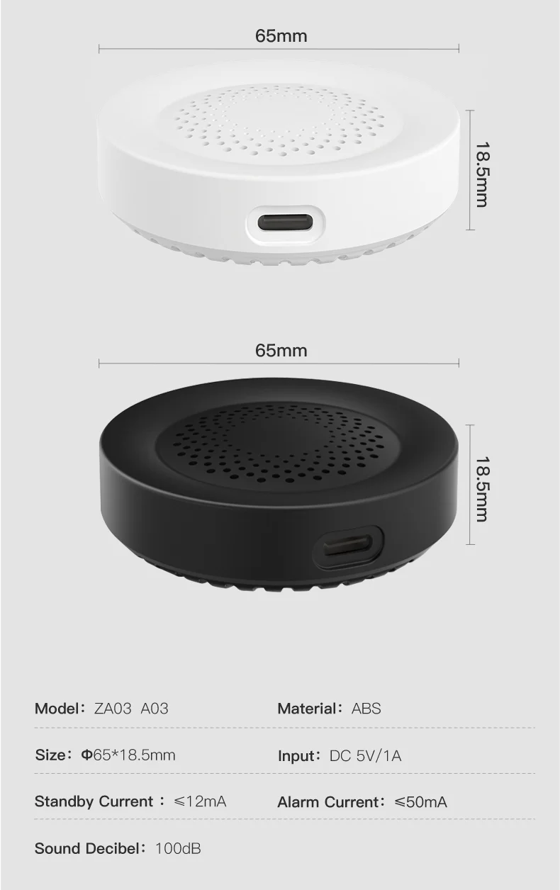 Tuya Zigbee WiFi Smart Siren Alarm 100db Speaker For Smart Home Security Works With SmartLife Alexa Yandex