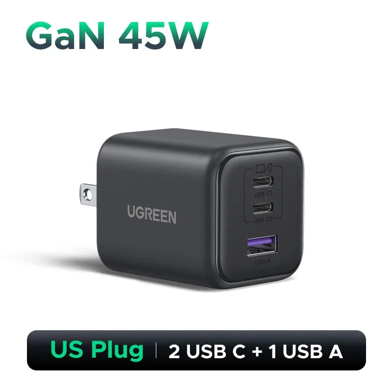 UGREEN 45W GaN Charger PD3.0 PPS QC3.0 Quick Charge For Samsung S25 S24 Ultra iPhone 17 16 15 Pro iPad Tablet USB C Fast Chager