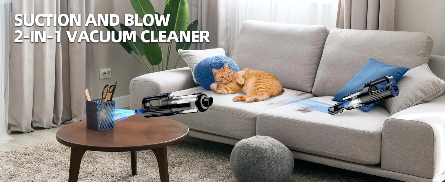 Car Vacuum Portable Cordless18000Pa 2 in 1 Vacuum CleanerAir Duster Handheld Vacuum Cordless Strong Suction Rechargeable