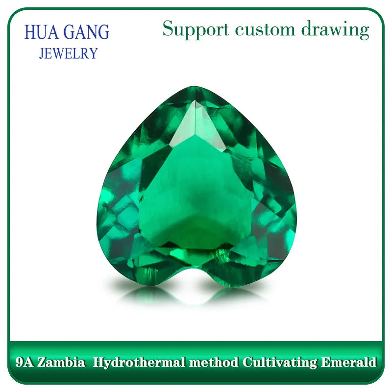Zambian Emerald Laboratory Cultivate gemstones Round Pear Oval Heart drill including minor cracks and inclusions loose gemstone