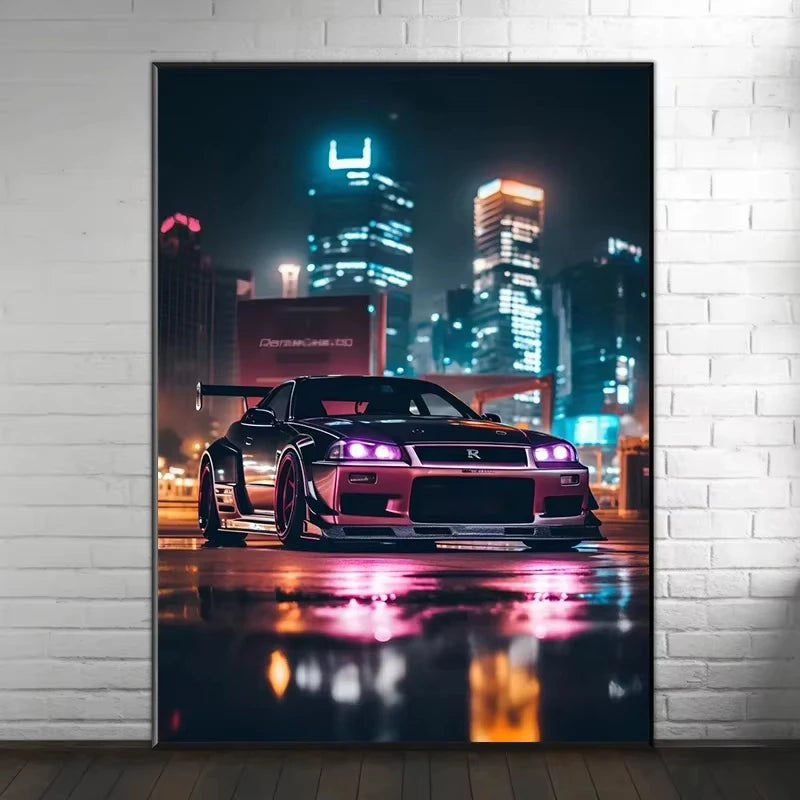 Car Wall Art Picture GTR Vehicle Modern Canvas Painting Poster and Prints for Living Room Bedroom